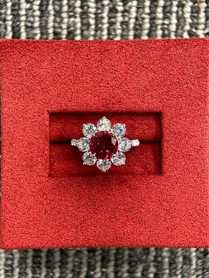 2.20 Ct Round Cut Natural Ruby Diamond Proposal Ring 14K White Gold Size 7