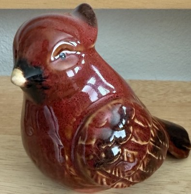 Cardinal Ceramic Bird Winter Holiday 4.5 Inch