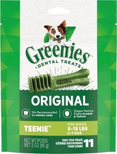 Greenies Original Teenie Dental Dog Treats, 3 oz. Pack 11 Treats 