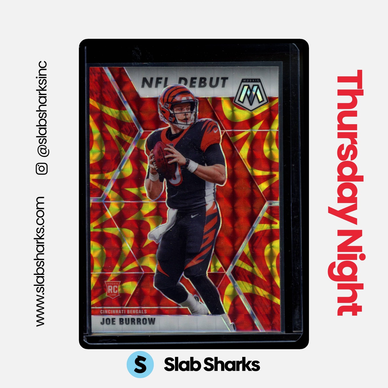 2020 PANINI MOSAIC #261 JOE BURROW PRIZM REACTIVE GOLD RC ROOKIE