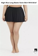 Torrid High-Rise Long Skater Swim Skirt With Brief- Size 4x