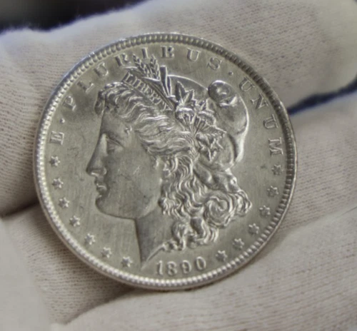 1890 US Morgan Silver Dollar AU (Cleaned)