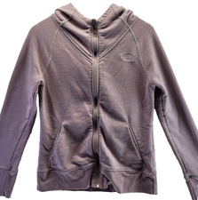 The North Face Sweater Womens Medium Pink Full Zip Hooded Fleece Pockets Logo