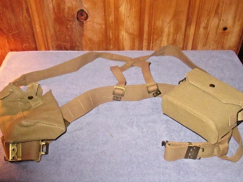 WW2 British Military 37 Webbing 1940 Sholder Harness Ammo Pouch / Binocular Case