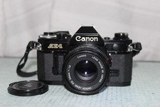  Exc2 Canon AE-1 SLR 35mm Film Camera Black w/NFD 50mm f/1.8 MF Lens From Japan