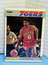 Vintage 1987 Fleer Julius Erving #35 76ers NBA Great HOF Dr J Classic Retro NBA