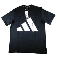 Adidas Shirt Mens Medium Black Big Logo Graphic Tee Athletic Short Sleeve