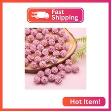 120pcs 10mm Rhinestone Clay Beads, Polymer Fancy Bling Beads for Baseball Neckla