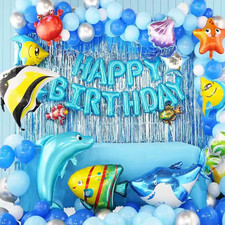 Unterwasser Deko Party Set Geburtstag Kindergeburtstag Fische 161 tlg Ballons