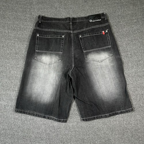 VTG Southpole Black Denim Jean Jorts Hip Hop Skater Red Tab Y2K Baggy Men’s 42