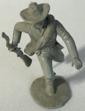 Vintage Marx Civil War Confederate Toy Soldier Running With Rifle And Bed Roll