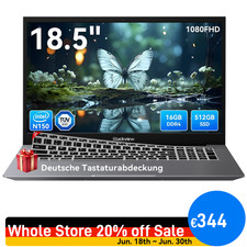 Blackview Laptop 18,5Zoll Intel N150 16GB RAM 512GB SSD Win 11 Pro 8000mAh WIFI6