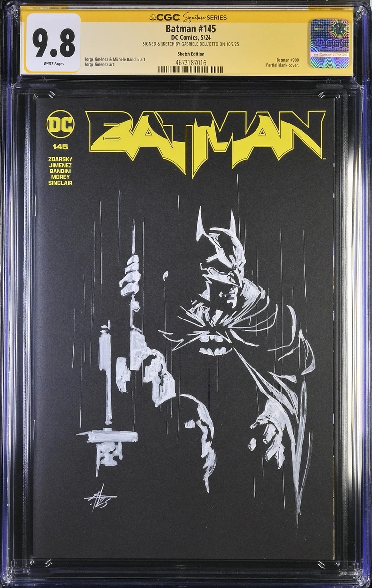 BATMAN #145 DC 2024 BLANK COVER GABRIELE DELL'OTTO SKETCHED/SIGNED