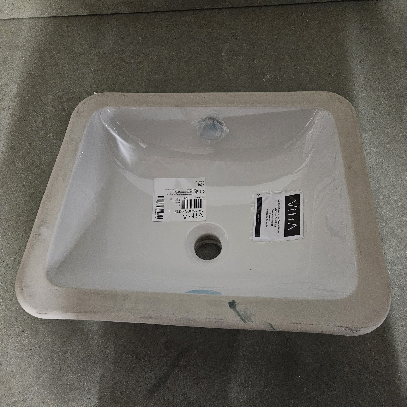 VITRA S20 SINK Rectangular Compact UNDERCOUNTER BASIN 38×30 cm