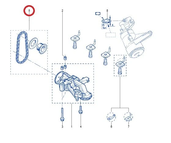 KIT DE CHAINE DE POMPE A HUILE RENAULT 2.2 DCI G9T 2.5 DCI G9U (OE 7701472703) - Photo 3/3