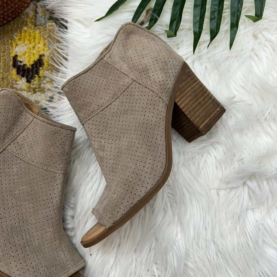 Franco Sarto Neutro Marrón Topo Puntera Abierta Punta abierta Cuero Botines 8 Foto 3 de 4