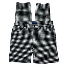 Talbots Velvet Pants Women's 4 Black Gingham High Waist Straight Leg