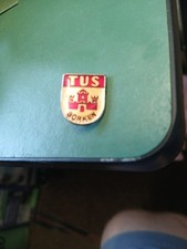 Tus Borken Enamble Badge Red And Gold Silver On The Back. He Pet