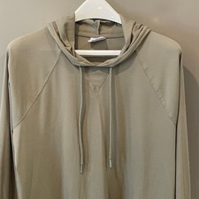 Sage Collective Women Olive Green Ribbed Long Sleeve Hoodie Thumbholes XL