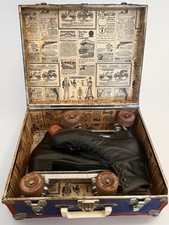VTG Hyde Leather Roller Skates Chicago Plates Kwitite Wheels 10 Trunk Case
