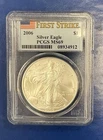 2006 American Eagle 1oz 999 Fine Silver $1 - PCGS MS69 First Strike Flag Label