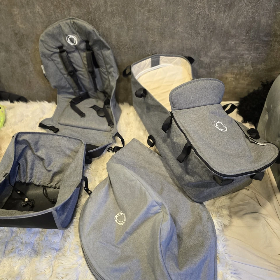 Bugaboo Cameleon 3 grey Tailored Fabric Set Canvas Hood Apron carrycot seat  - Image 3 of 4