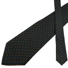 Ralph Lauren Tie Silk Dark Navy Geometric USA US Import Tax Included 