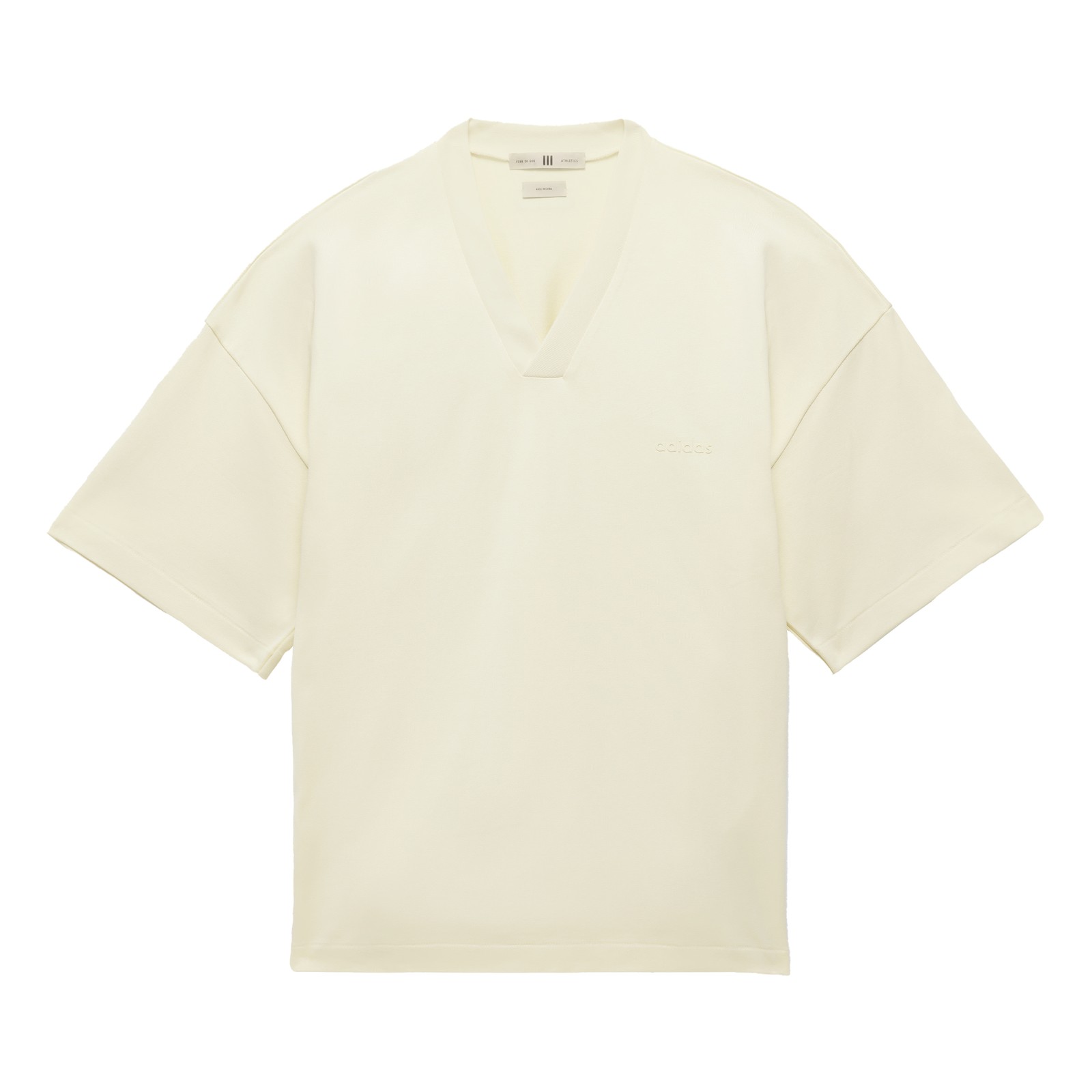 adidas Fear Of God Athletics V Neck Short Sleeve T-Shirt Mens Off White Casual T