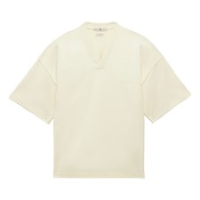 adidas Fear Of God Athletics V Neck Short Sleeve T-Shirt Mens Off White Casual T