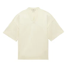 adidas Fear Of God Athletics V Neck Short Sleeve T-Shirt Mens Off White Casual T