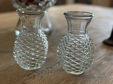 Vintage FTD Pineapple Hospitality Vases, Set Of 2, 1984