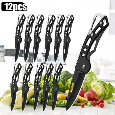 12PCS Multi-Function Stainless Steel Folding Knife for Camping BBQ Use