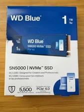 Western Digital 1TB WD Blue SN5000 NVMe SSD PCIe Gen4 M.2 2280 Up to 5150MB/s