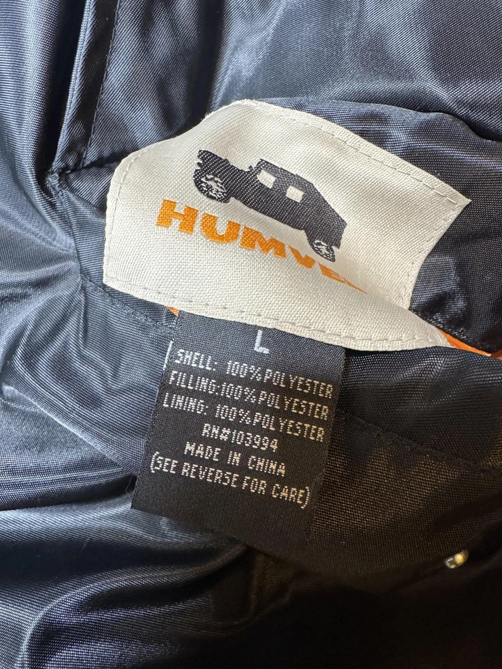 Humvee Jacket Mens Large Bomber Military Flight Reversible Orange Lined Warm - Image 4 of 4