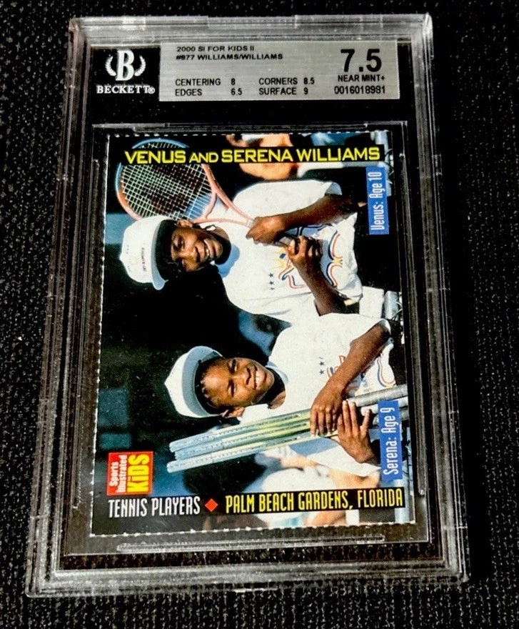 SERENA WILLIAMS 新秀 VENUS WILLIAMS SI 儿童罕见近乎完好 + 1999 年 BGS 7.5 — 第 2/3 张图片