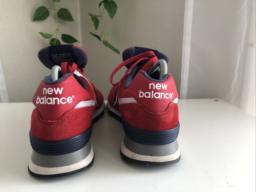 New Balance 574 Herren 10,5 D Wildleder Schuhe rot niedrig Sneaker Laufen sportlich P9 - Bild 6 von 8