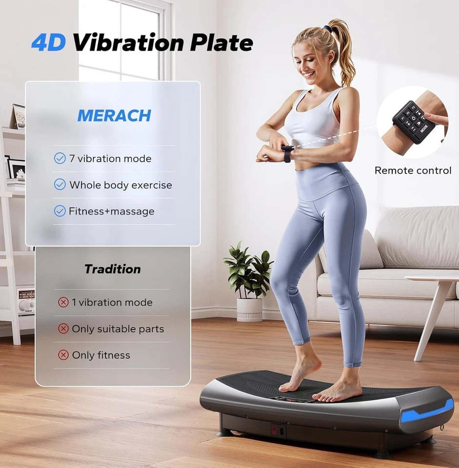 Vibration Plate Exercise Machine 7 in 1 4D Vibration Plate Glide Swing&Massage - Image 3 of 4