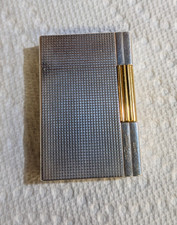 S.T. Dupont Gatsby Lighter~Silver Plated Diamond Head with Gold Trim~Pre-owned~