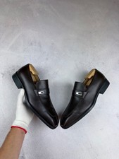 Gucci Men's Brown Leather Loafers Slip On Dress Shoes Square Toe Size 43.5 E IT