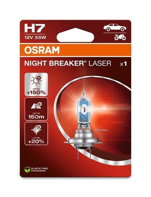1x OSRAM H7 12V 55W PX26d NIGHT BREAKER  LASER +150 Glühlampe Birne Scheinwerfer