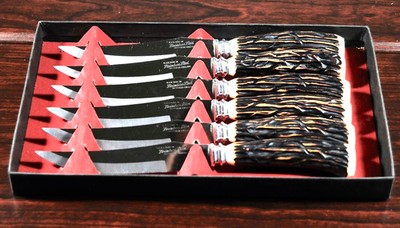 Everbrite Stainless Steel Steak Knives Set Of 6 With Box  Sheffield England