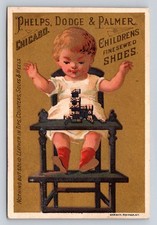 Phelps Dodge Palmer Shoes Child High Chair Toys Trade Card P886
