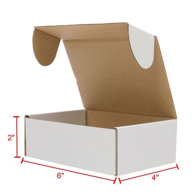 50 Corrugated Paper Boxes 6x4x2 ''(15.2 * 10 * 5cm) White Outside and Yellow Insi