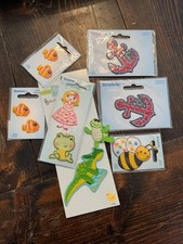Lot of 7 Iron-On Appliqu  Patches - Animals, Anchor, Dinosaur, More 