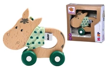 Eichhorn - Baby HiPP Collection - Sliding Donkey with Fabric, Silent Silicone Wh