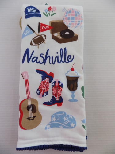 Set 2 asciugamani cucina Nashville cotone/rayon Isaac Mizrahi New York NOS con etichetta - Foto 3 di 3