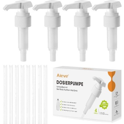 Vital Drink Dosierpumpe für 1L Flasche   4er Set für einfache Anwendung