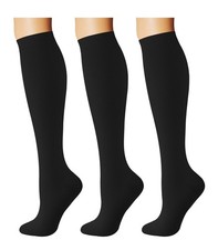 3pairs Compression Socks for Women Men 15-20 mmHg Circulation Knee High Athle...
