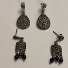 Two Pairs Of Marcasite Earrings  — photo 7