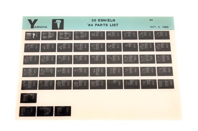 OEM Yamaha LB016-23 1984 30ESN/ELN Parts List Microfiche